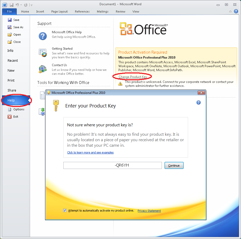 ms office pro 2010 activation key